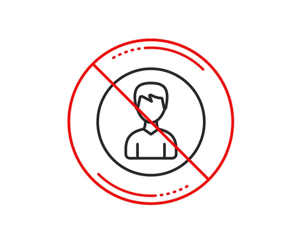 Pas Stop Signe Icône Ligne Utilisateur Profil Avatar Signe Symbole — Image vectorielle
