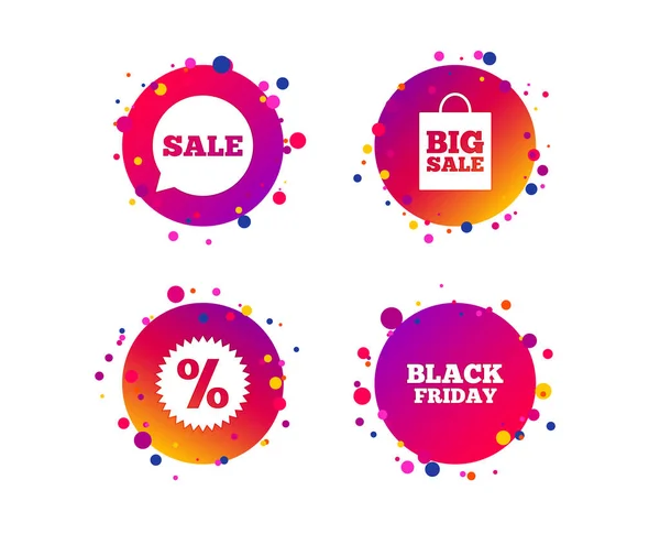 Sale Speech Bubble Icon Discount Star Symbol Black Friday Sign — Stock Vector