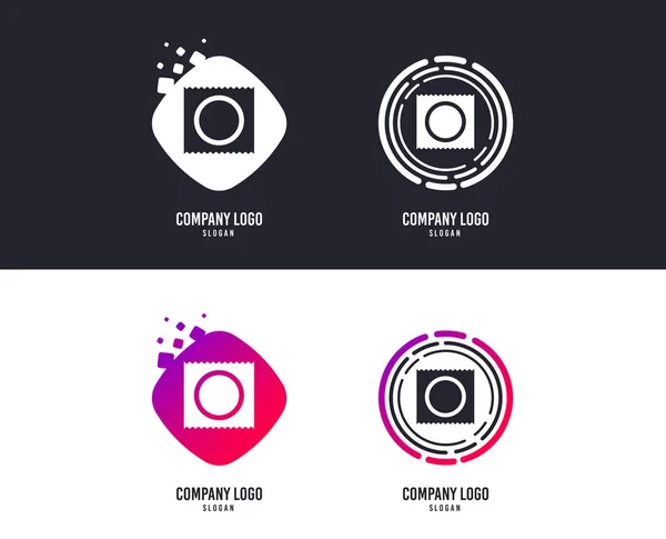 Concept Logotype Préservatif Dans Paquet Icône Signe Sexe Sûr Symbole — Image vectorielle