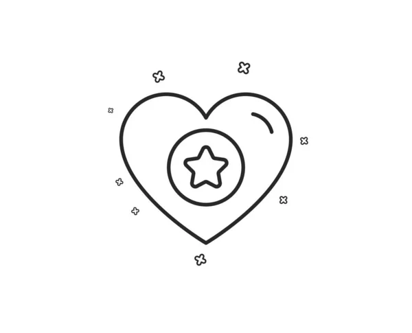 Значок Линии Сердца Звезды Любимый Знак Символ Положительной Обратной Связи — стоковый вектор