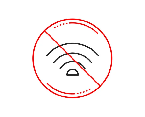 Стоп Сигнал Значок Линии Интернет Знак Символ Беспроводной Сети Предупреждение — стоковый вектор