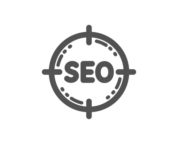 Seo Target Icon Search Engine Optimization Sign Aim Symbol Quality — Stock Vector