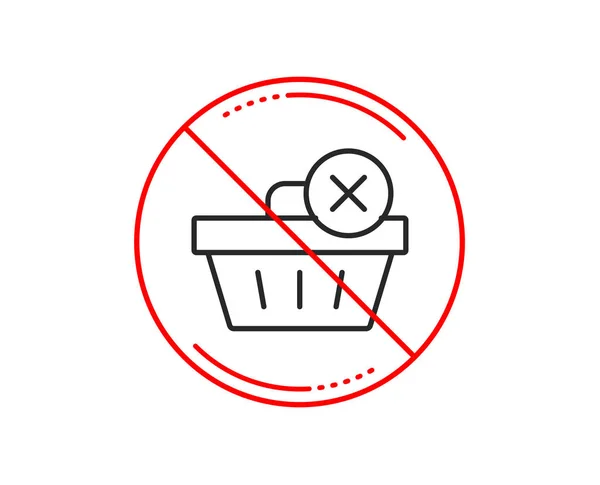 Stop Sign Remove Shopping Cart Line Icon Online Buying Sign — Stock Vector