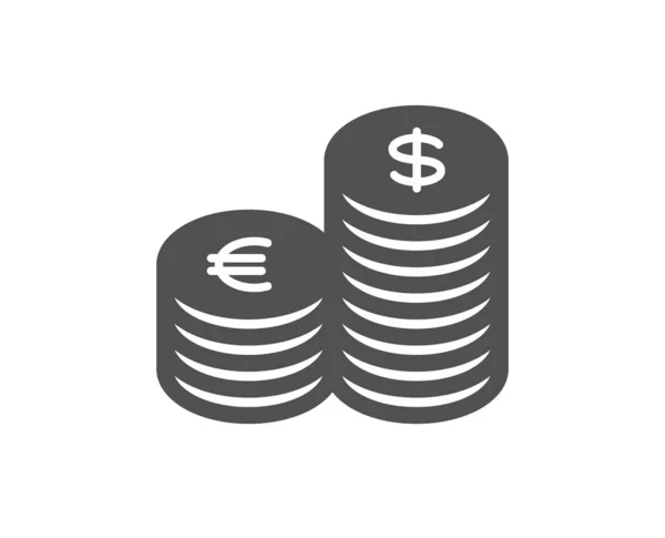 Coins Money Icon Banking Currency Sign Euro Dollar Cash Symbols — Stock Vector