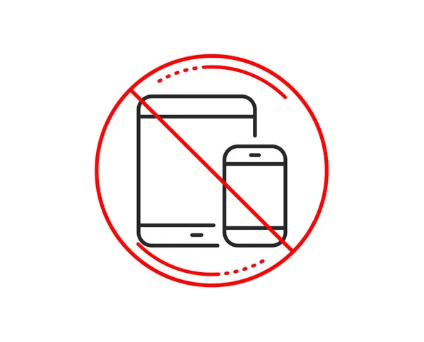 Pas Stop Signe Icône Appareils Mobiles Panneaux Smartphone Tablet Symboles — Image vectorielle