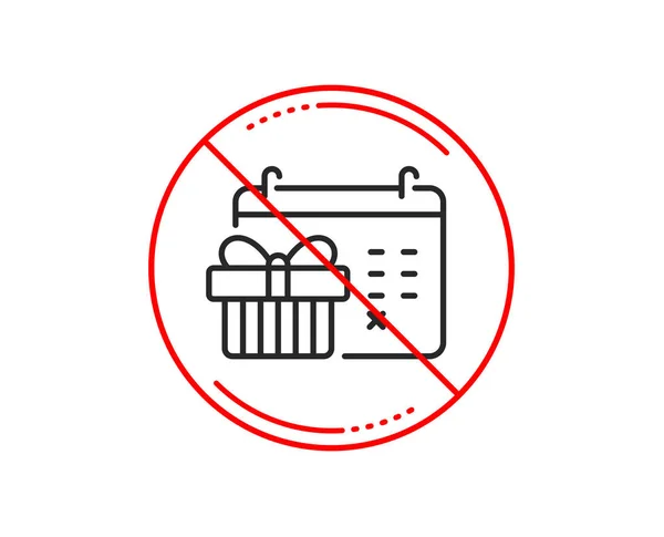 Стоп Сигнал Иконка Рождественского Календаря Новый Год Знак Дня Сюрприз — стоковый вектор