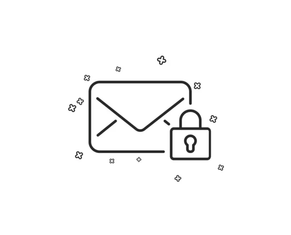 Secure Mail Line Icon Private Message Correspondence Sign Mail Symbol — Stock Vector