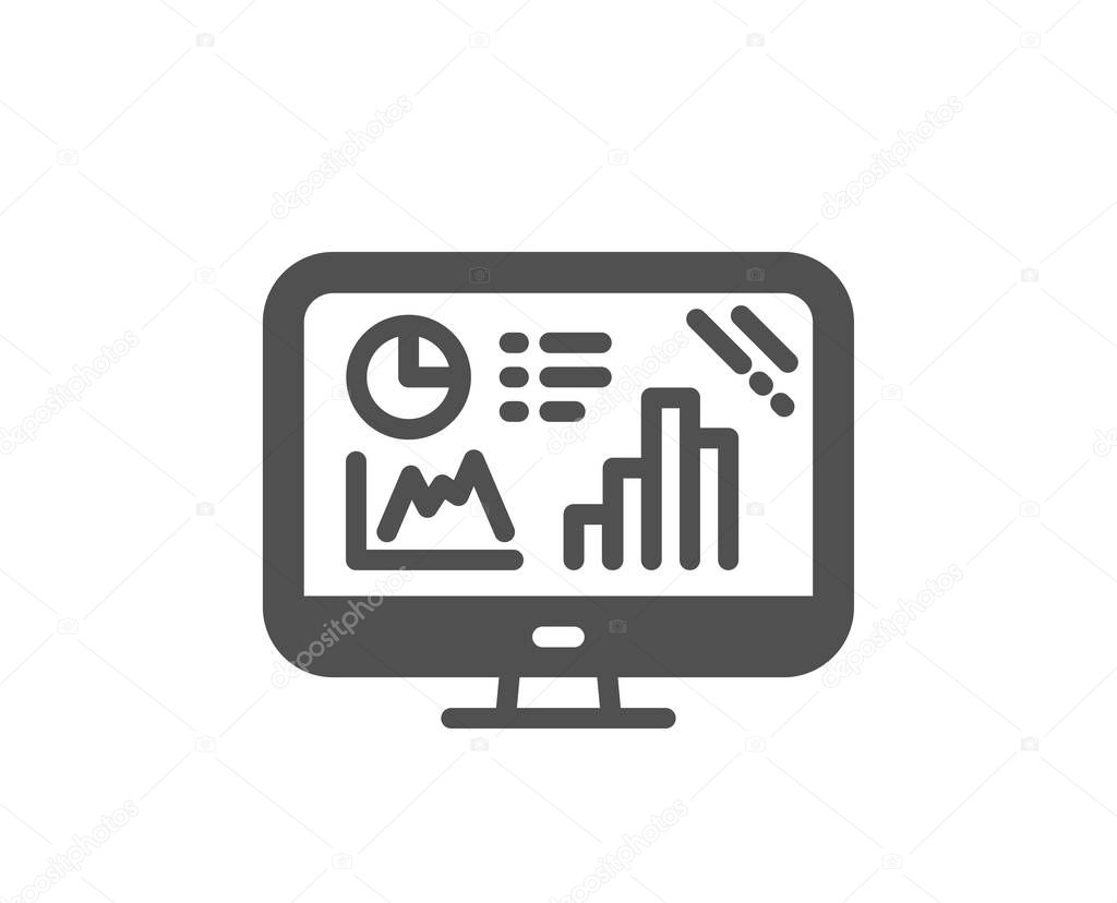 Analytics graph icon. Column chart sign. Growth diagram symbol. Quality design element. Classic style icon. Vector