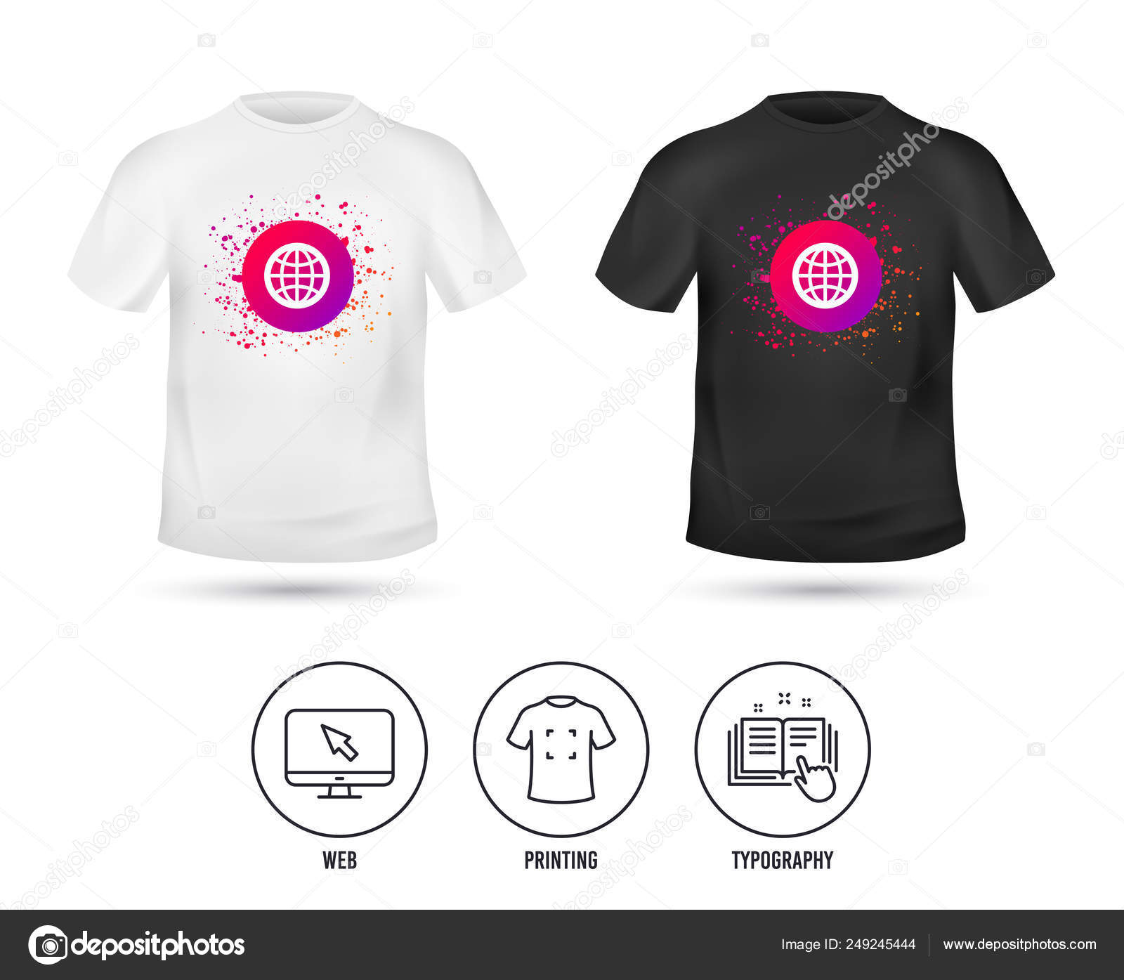 Download Shirt Mock Template Globe Sign Icon World Symbol Realistic Shirt Vector Image By C Blankstock Vector Stock 249245444