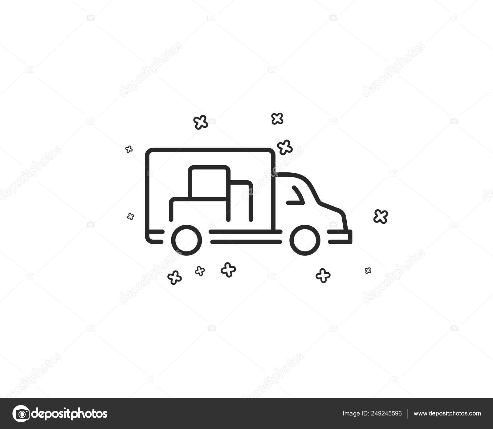 Значок Транспортной Линии Грузовика Вывеска Транспортного Средства.