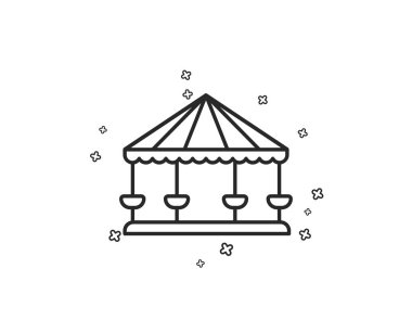 Carousels satırı simgesi. Eğlence Parkı işaret. Geometrik şekiller. Rasgele çapraz öğelerin. Doğrusal Carousels simgesi tasarım. Vektör