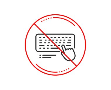 Hayır veya dur işareti. Klavye satırı simgesi. Bilgisayar bileşeni aygıt işareti. Uyarı yasağı dur sembolü yasaktır. Yok simgesi tasarım. Vektör