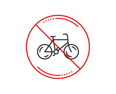 Hayır veya dur işareti. Bisiklet taşıma satırı simgesi. Bisiklet toplu ulaşım işareti. Sürüş sembolü. Uyarı yasağı dur sembolü yasaktır. Yok simgesi tasarım. Vektör