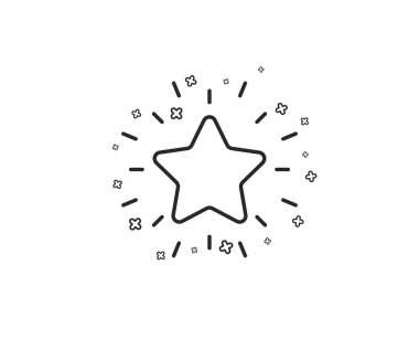 Rütbe yıldız satırı simgesi. Başarı ödül sembolü. En iyi sonuç işareti. Geometrik şekiller. Rasgele çapraz öğelerin. Doğrusal rütbe yıldız simgesi tasarım. Vektör