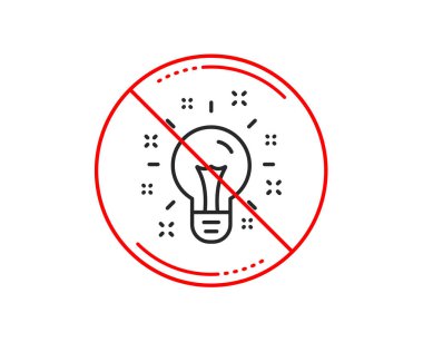 Hayır veya dur işareti. Fikir satırı simgesi. Ampul veya lamba işareti. Yaratıcılık, çözüm veya düşünme sembolü. Uyarı yasağı dur sembolü yasaktır. Yok simgesi tasarım. Vektör