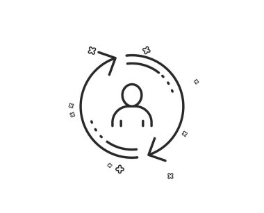 Kullanıcı bilgi satırı simgesi yenileyin. Profil işareti güncelleştirin. Geometrik şekiller. Rasgele çapraz öğelerin. Doğrusal kullanıcı bilgi simgesi tasarım. Vektör