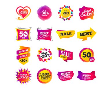 Satış banner şablonlar tasarımı. Özel Fırsat Etiketler. Siber Pazartesi Satış iskontoları. Simgeler alışveriş 