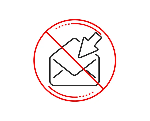 Nej Eller Stoppskylt Öppna Mail Rad Ikon Visa Meddelande Korrespondens — Stock vektor