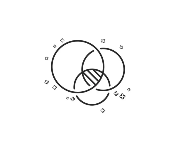 Ícone Linha Diagrama Euler Círculos Eulerianos Assinam Símbolo Gráfico Relações — Vetor de Stock