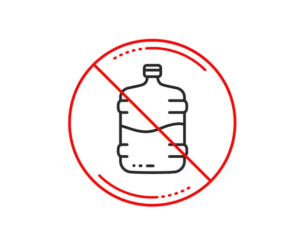 Kein Stoppschild Wasserkühler Flasche Linie Symbol Immer Noch Aqua Drink — Stockvektor