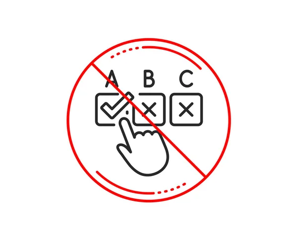 Stop Sign Correct Checkbox Line Icon Select Answer Sign Business — Stock Vector