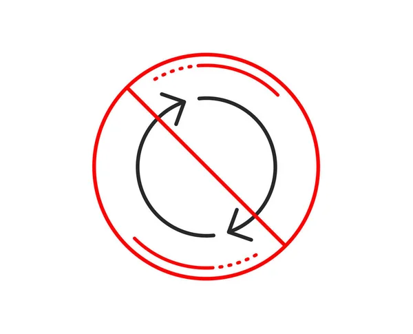 Señal Stop Actualizar Icono Línea Flecha Rotación Símbolo Punta Flecha — Vector de stock