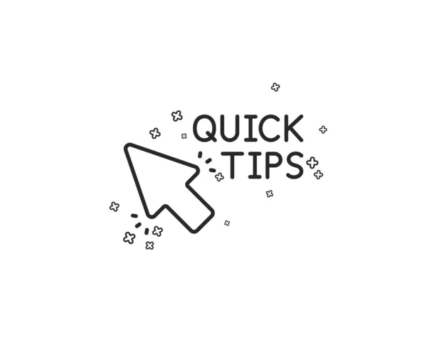 Quick Tips Click Line Icon Helpful Tricks Sign Geometric Shapes — Stock Vector