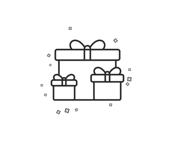 Κουτιά Δώρων Γραμμή Εικονίδιο Παρόν Σημάδι Πώλησης Γενέθλια Εμπορικό Σύμβολο — Διανυσματικό Αρχείο