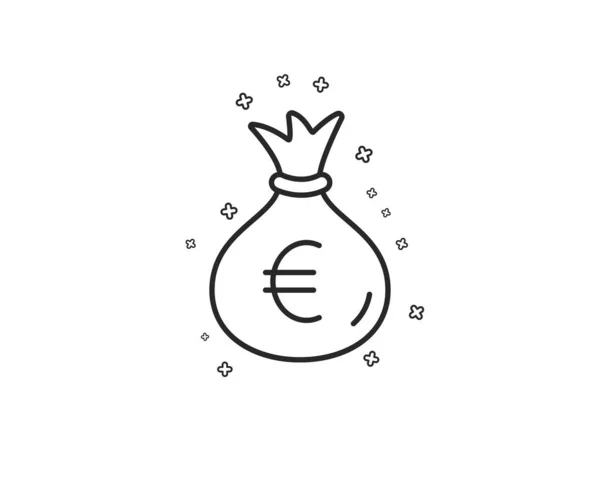 Money Bag Line Icon Cash Banking Currency Sign Euro Eur — Stock Vector