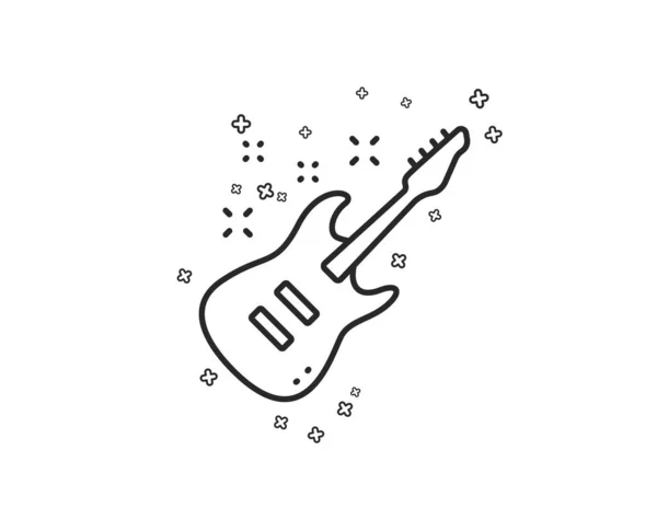 Gitarre Line Ikone Musikzeichen Musikinstrumentensymbol Geometrische Formen Zufällige Kreuzungselemente Lineares — Stockvektor