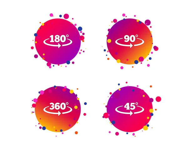 Angolo 360 Gradi Icone Simboli Segni Geometrici Matematici Freccia Completa — Vettoriale Stock