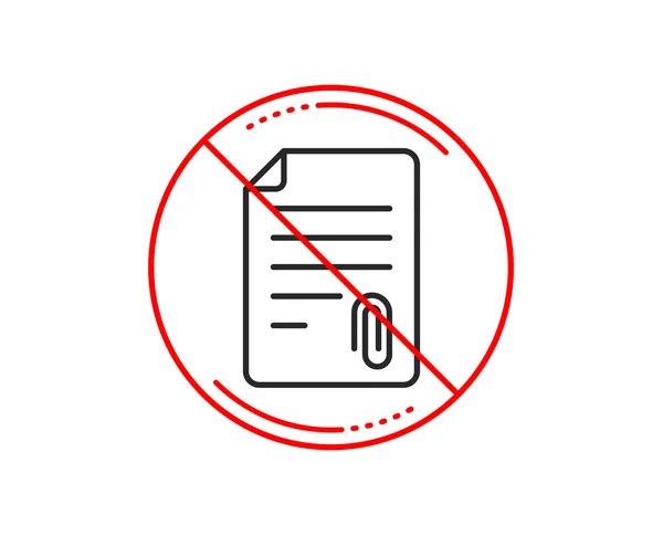 Pas Stop Signe Icône Ligne Pièce Jointe Symbole Fichier Document — Image vectorielle