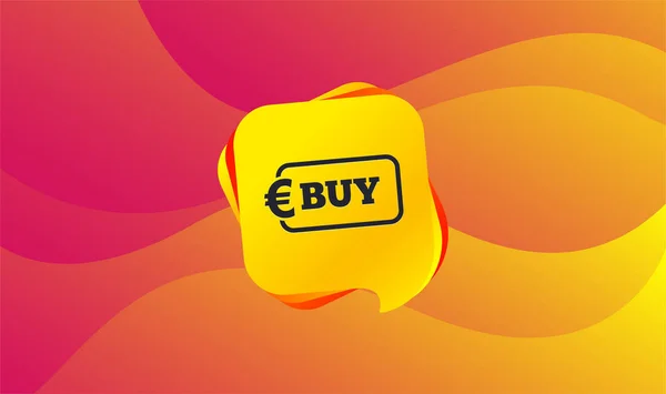 Comprare Segno Icona Acquisto Online Euro Eur Pulsante Sfondo Onda — Vettoriale Stock