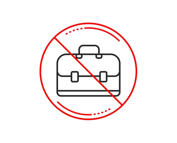 Stop Sign Business Case Line Icon Portfolio Symbol Diplomat Sign — Stock Vector