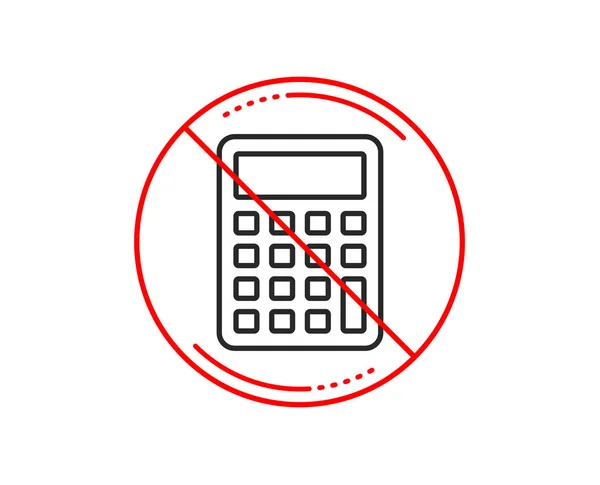 Señal Stop Icono Línea Calculadora Signo Contable Calcule Símbolo Financiero — Archivo Imágenes Vectoriales