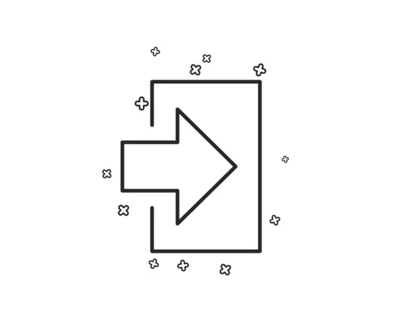 Login Icona Della Linea Freccia Firma Simbolo Indicatore Navigazione Forme — Vettoriale Stock