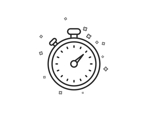 Timer Lijn Pictogram Stopwatch Symbool Time Management Teken Geometrische Vormen — Stockvector