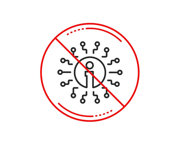 Pas Stop Signe Icône Ligne Info Panneau Centre Information Symbole — Image vectorielle