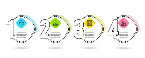 Infografik Vorlage Optionen Oder Schritte Set Aus Putzwischer Waschmaschine Und — Stockvektor