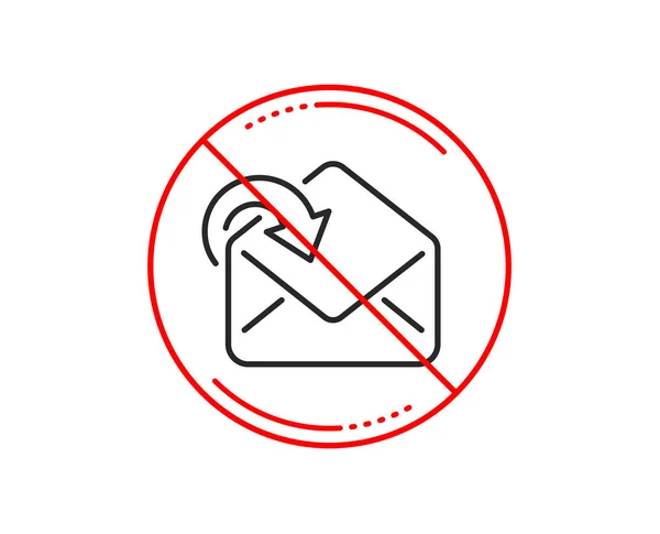 Señal Stop Recibir Mail Icono Línea Descarga Señal Correspondencia Mensajes — Vector de stock