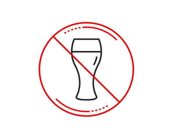 Δεν Πινακίδα Stop Μπύρα Ποτήρι Εικονίδιο Γραμμή Σημάδι Craft Beer — Διανυσματικό Αρχείο