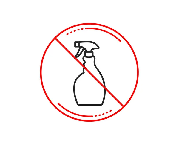 Stop Sign Cleaning Spray Line Icon Washing Liquid Cleanser Symbol — Stock Vector