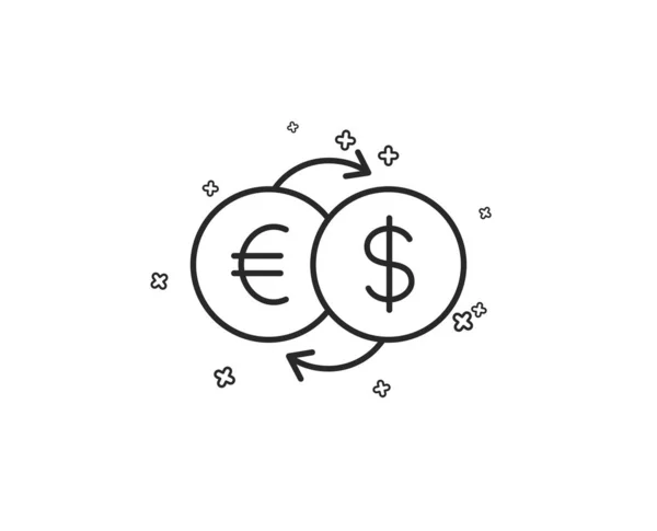 Pengar Exchange Linje Ikonen Banking Valuta Tecken Euro Och Dollar — Stock vektor