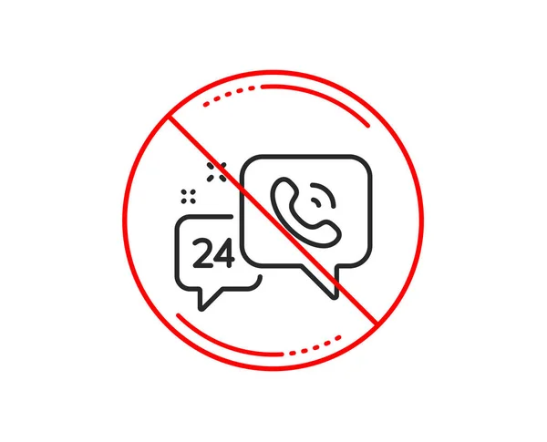 Kein Stoppschild Stunden Service Line Symbol Rufzeichen Feedback Chat Symbol — Stockvektor