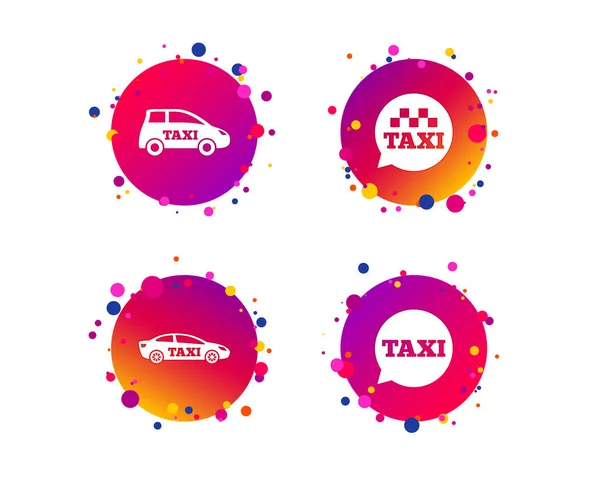 Public Transport Icons Taxi Speech Bubble Signs Car Transport Symbol — Stock Vector