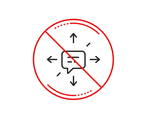 Δεν Πινακίδα Stop Εικονίδιο Γραμμής Συνομιλίας Συνδεθείτε Μηνύματα Συνομιλίας Sms — Διανυσματικό Αρχείο