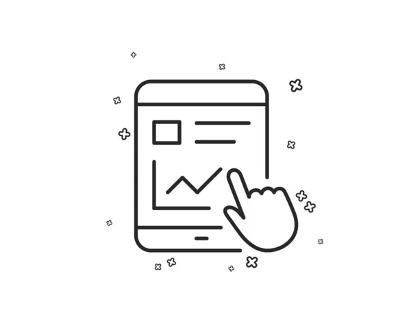 Online Utbildning Rad Ikon Tablet Tecken Webbpresentation Med Diagram Symbol — Stock vektor