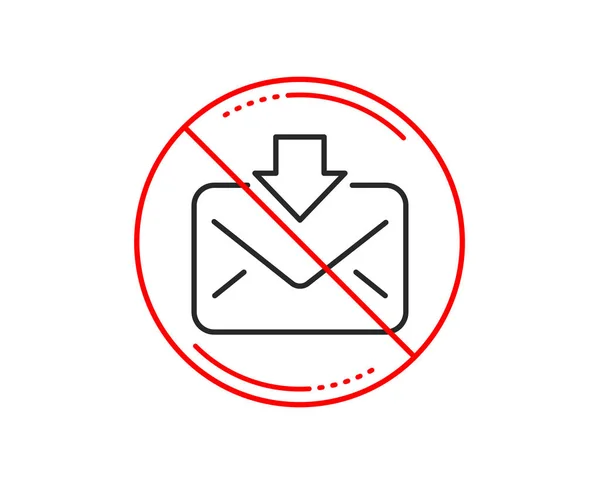 Señal Stop Icono Línea Descarga Correo Señal Correspondencia Mensajes Entrantes — Vector de stock