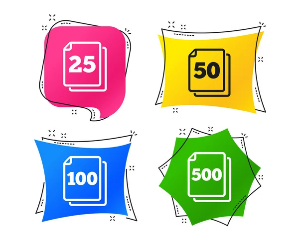 Paketi Yaprak Simgeler Miktar Başına Paket Sembolleri 100 500 Kağıt — Stok Vektör