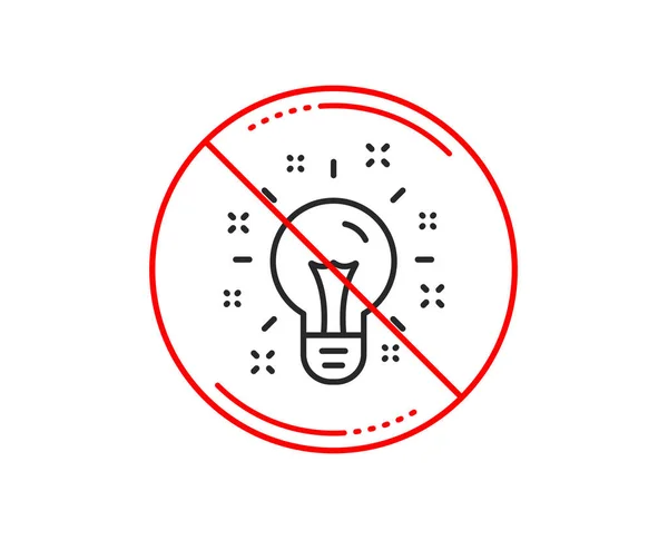 Stop Sign Idea Line Icon Light Bulb Lamp Sign Creativity — Stock Vector